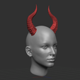 01.png 恶魔、龙角 - 用于 3D 打印的弧形奇幻服装角