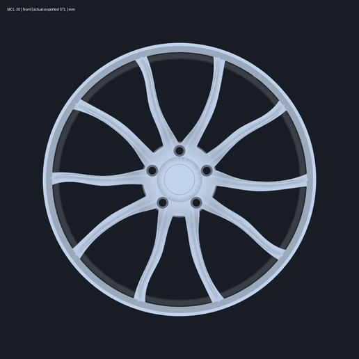 McLaren GTS 10-spoke Turbine forged — front wheel reference reconstruction