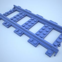 lego_rail.jpg Free STL file Lego Train Track, Straight・3D print model to download
