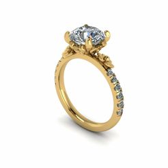 1.jpg STL file Solitaire Diamond Ring R032・3D print object to download