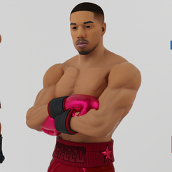 Portada-Art.png OBJ file Adonis Creed Textured Rigged・Model to download and 3D print
