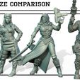 SIZE COMPARISON STL file SCI-FI Miniature women soldier-Model 24・3D printing idea to download