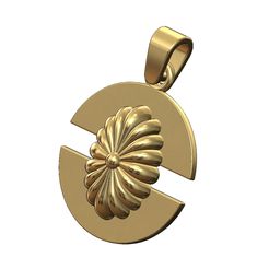 Oval-ribbed-Split-round-pendant-charm-00.jpg STL file Ribbed ornament split round pendant with bail 3D print model・3D printer model to download