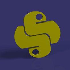 llavero_python.jpg STL file Key ring for PYTHON programmers・3D printable model to download