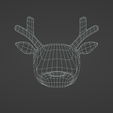 wirelow.png Lowpoly and high poly reindeer head
