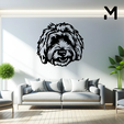 Labradoodle-Head.png Wall silhouette - Dogs Head