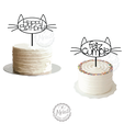 Topper-Cat-HBD-Pack-01@2x.png Pack of Cake toppers - Cat Theme - Cat Cake Toppers
