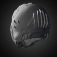 DoomGuyHelmetBack34LeftHigh.jpg Doom Guy Helmet for Cosplay 3D print model