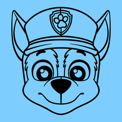 paw-patrol-chase-blue.png Paw Patrol Chase Head 2D Wall Decoration