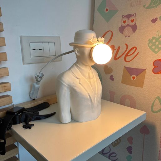 Magritte Inspired Lamp – Surrealist Art Meets Modern Lighting Design