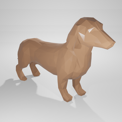 dogV21.png STL file Low poly dog dachshund・3D printable model to download