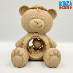 KOZA-TEDDY-BEAR-04.jpg Valentine´s Teddy Bear Ornament printed in place without supports