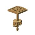 Givenchy-greek-key-stud-earring-02.jpg Givenchy logo stud earring 3D print model