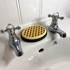 IMG_9524.png STL file Soap Dish - Honeycomb・3D printer design to download