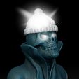 Cape-Skull-Kragen-WALL-Lamp-Headgear-Wollmuetze-Open-Eyes.jpg Wall lamp skull with woolly hat eyes open