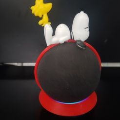 20221007_165127.jpg Archivo STL Suporte Alexa Echo Dot 4a e 5a Geração Snoopy e Woodstock・Plan para descargar y imprimir en 3D