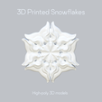 Render_SF_2.png 3D Snowflake Set of 24  STL Files for 3d Printing DiY Printable Сhristmas Décor Model Christmas Snowflake STL 3D File
