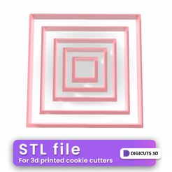 SET-X-5-CUADRADO-2.png 5 Pcs squares cookie cutters set STL File 2