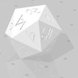 D20 - Fantasy Elf Font.jpg Polyset Dice (Sharp Edges) - Fantasy Elf Font - D4 Droplet Crystal, D6, D8, D10, D12, D% Vertical, D20