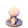 008.png Chibi Halloween Ghost 3D Model - Cute, Low Poly