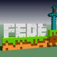 Foto-01.jpg MINECRAFT Logo Birthday Cake Topper