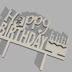 Cumpl.jpg Archivo STL Topper cumpleaños.・Modelo imprimible en 3D para descargar