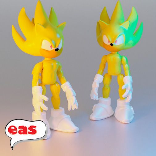 🦸 super SONIC ARTICULATED・ STL File for 3D printing and