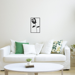 rose.png STL-Datei Gerahmte Rose - Wall Art Decor・Modell zum Herunterladen und 3D-Drucken