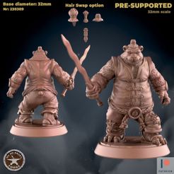 230309-Panda_with_2HSword1.jpg Файл 3D Воин панды・Идея 3D-печати для скачивания