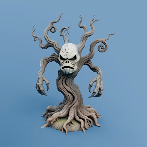 Spooky Twisted Tree Figurine STL – Halloween Decoration for Shelf Display