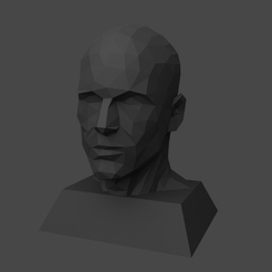 untitled.png Low Poly Man Bust -  Glasses and Cap Real Size Display