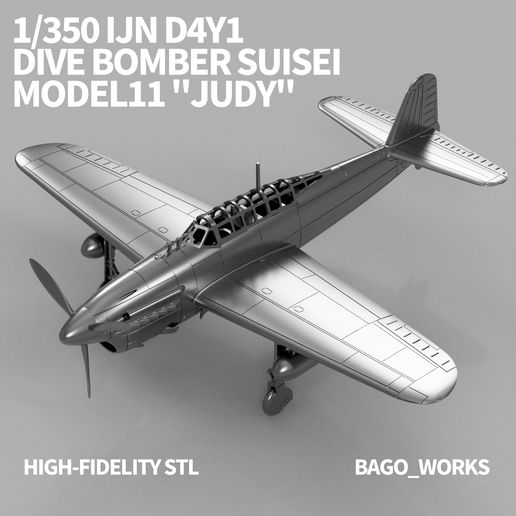 CULTSTILTE.jpg 1/350 IJN D4Y1 Bombardero en picado Suisei Modelo 11 "Judy" [STL]