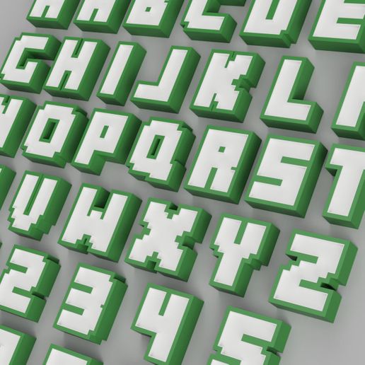 3d file font nameled minecraft alphabet create all words in led lamp 3d printer design to download cults
