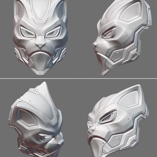 002.png Evo Cat-  cosplay sci-fi mask - digital stl file for 3D-printing