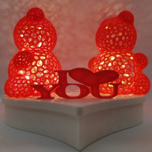 Luminous Bears in Love 3D model
