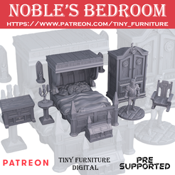 SQ_NobleBedroom.png Файл STL Спальня благородного человека・3D-печатная модель для загрузки