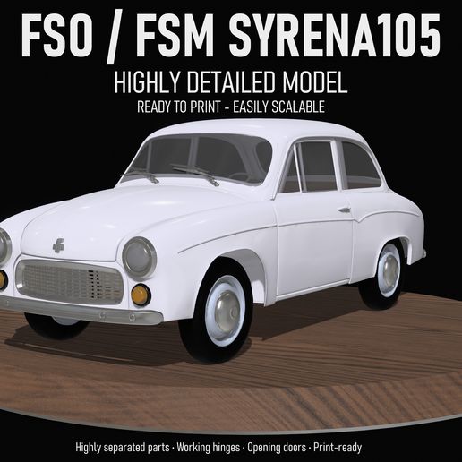 🐚 Syrena 105 v2 – 3D Model in Parts (STL) 1:10 UPDATED!・ STL File for ...