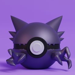 pokeball-haunter-render.jpg STL-Datei Pokemon Haunter Pokeball・3D-druckbares Modell zum Herunterladen