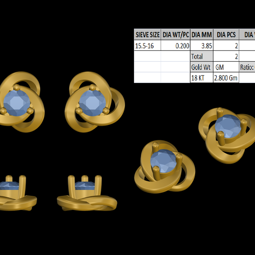 Earing Tops - 3D model önizlemesi