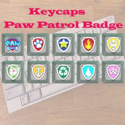1_1.jpg 3D file Keycaps Paw Patrol Badge・3D printable model to download