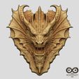 Dragon-Head-Relief-No13-3.jpg Dragon Head Relief No13  STL file for 3d printing or CNC