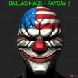 0001.jpg Dallas Mask - Payday 2 Mask - Halloween Cosplay Mask 3D print model
