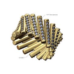 Diamond-pin-wide-band-size7-00.jpg Diamond twisted pin fashion band US sizes 7 Modelo de impresión 3D