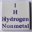 l H Hydrogen} Nonmetalf Tile Stencil - Periodic table - hydrogen