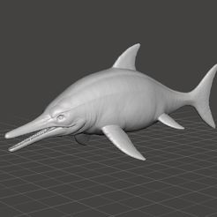 ichthyosaur3.jpg STL file Ichthyosaur figure miniature model dinosaur monster・Design to download and 3D print, 3DScanWorld