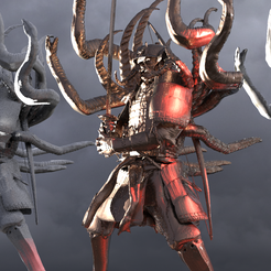 samurai-1.4034.png OBJ file Demon samurai Serpant man・3D printing design to download, aramar