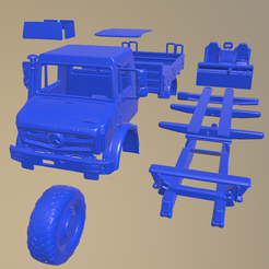 A001.png STL file MERCEDES-BENZ UNIMOG TRUCK PRINTABLE WITH SEPERATE PARTS・3D printing template to download