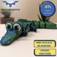5.png ARTICULATED FLEXI CROCODILE MFP3D -NO SUPPORT - PRINT IN PLACE - SENSORY TOY-FIDGET