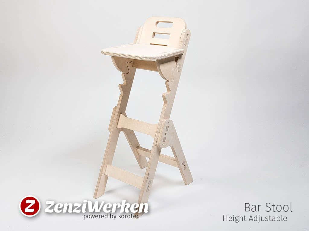 Free STL file Height Adjustable Bar Stool cnc・Template to download and