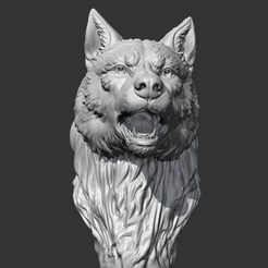 01.png Wolf Head AM02 3D print model